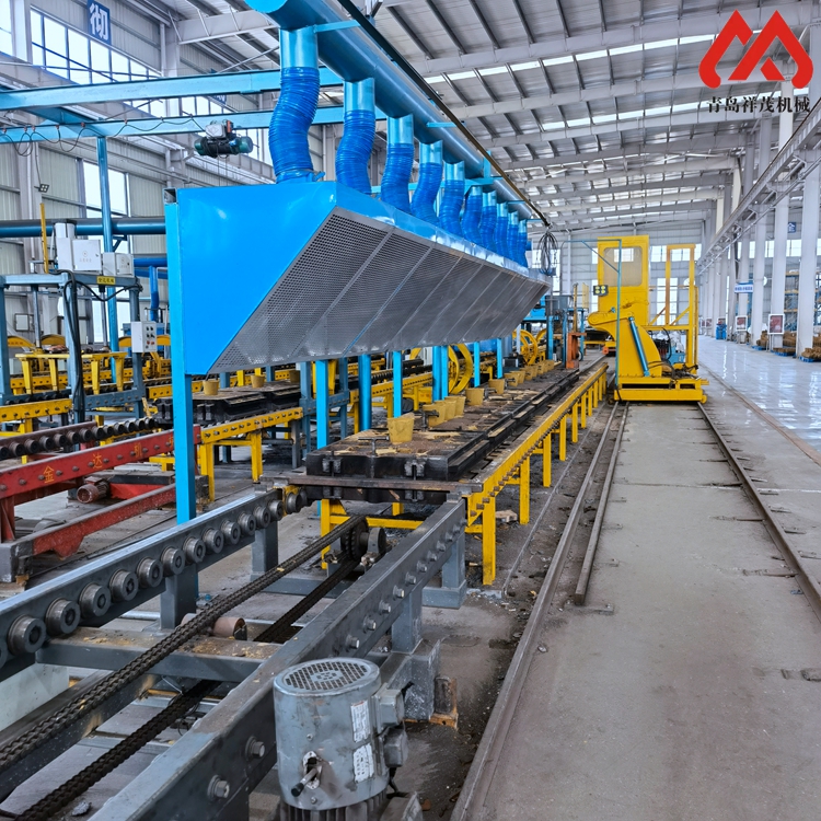 Sand-coated iron mold production line